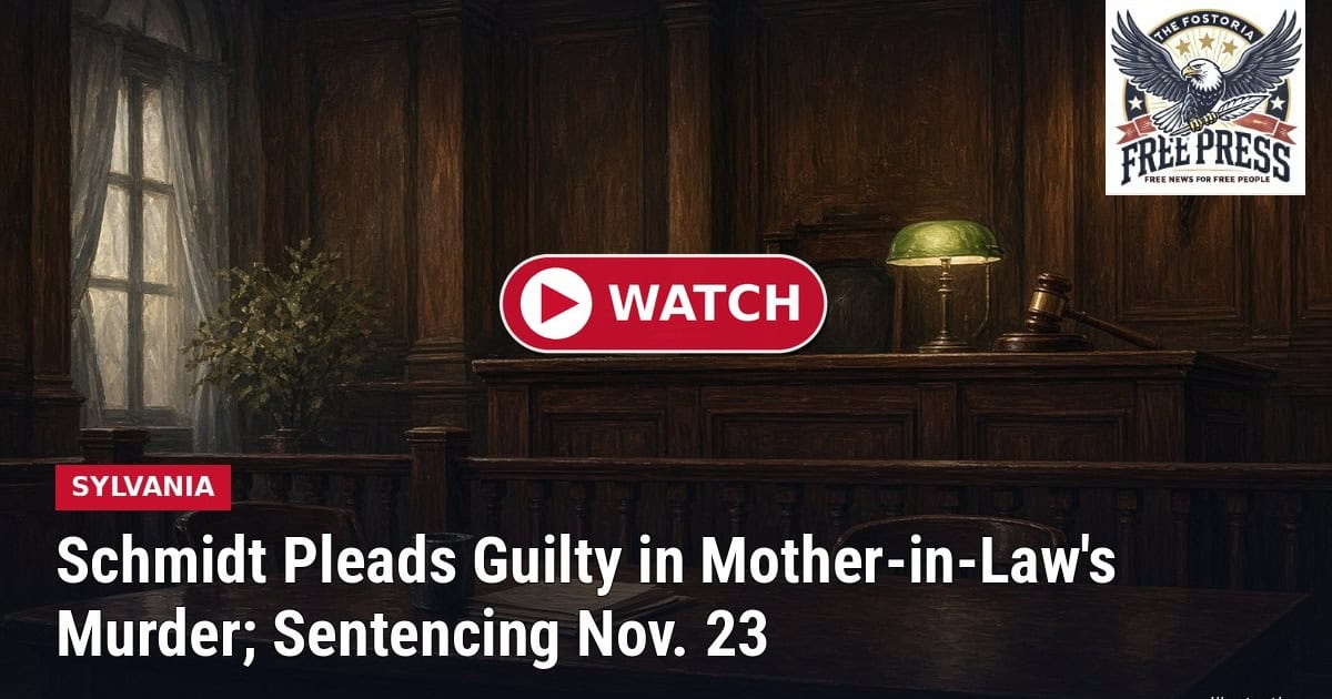 Fostoria News News headline about Schmidt's guilty plea in mother-in-law's murder case.
